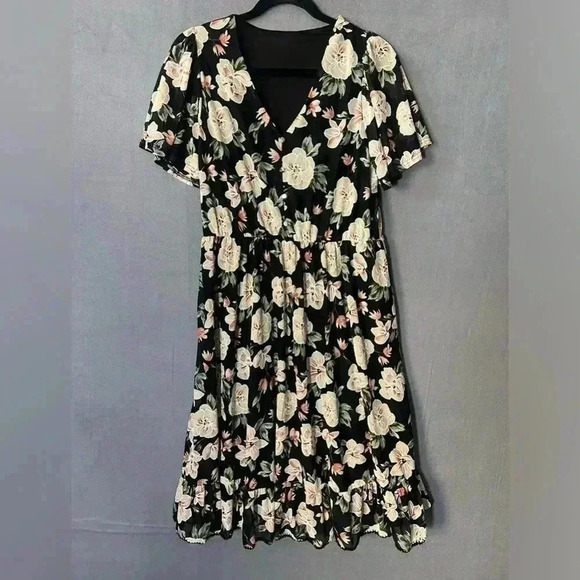 Untagged Floral Midi Dress Sz M/L - Picture 1 of 6